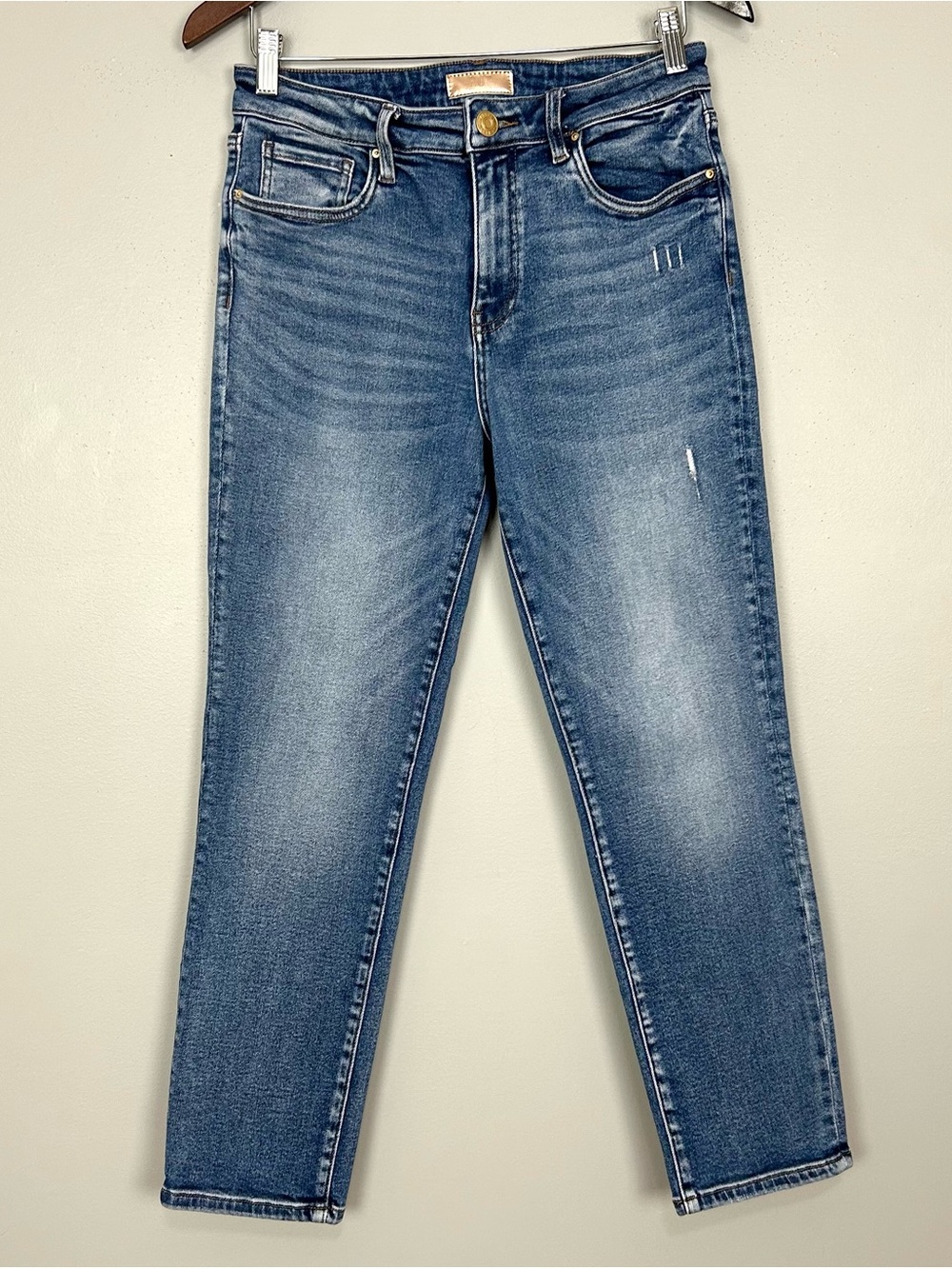 KFTK Catherine High Rise Ankle Straight Jeans Women’s Size 8 Stretch Denim